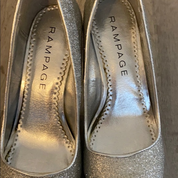 Rampage Silver Glitter Open Toe Pumps 6.5 - Picture 7 of 8